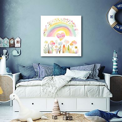 COURTSIDE MARKET Happy Rainbow Framed Canvas Wall Art