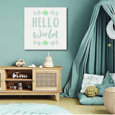 COURTSIDE MARKET Hello World Framed Canvas Wall Art