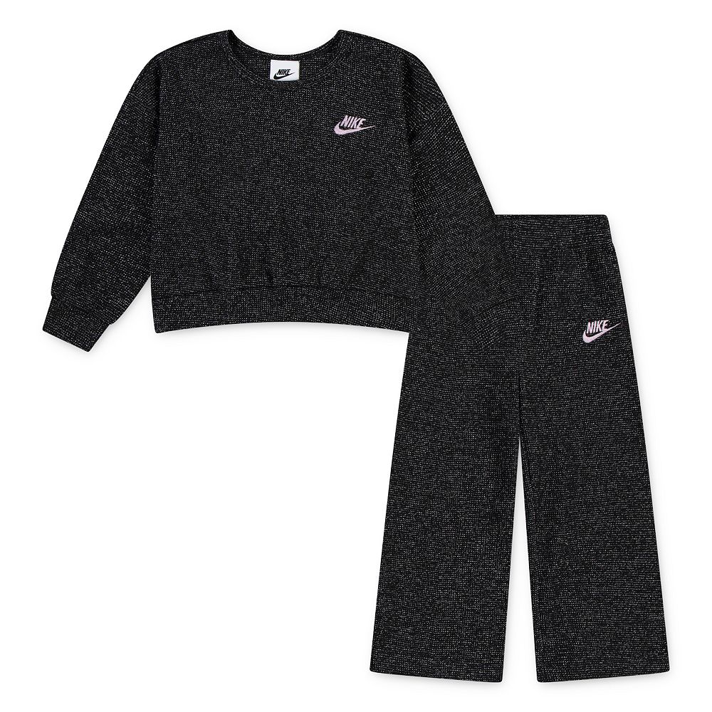 Girls 4-6x Nike Lurex Waffle Knit Crewneck Sweatshirt & Pants 2