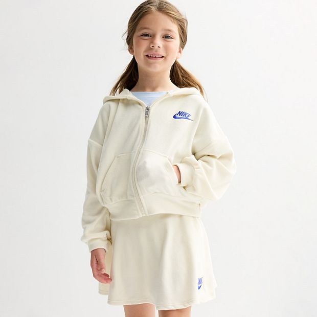 Girls 4-6x Nike Velour Zip Up Hoodie & Skort 2-Piece Set