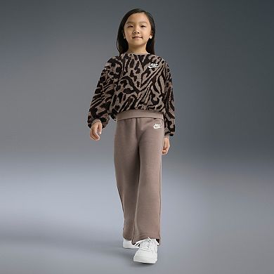 Girls 4-6x Nike Wild Warmth 2-pc. Crewneck Sweatshirt & Wide Leg Pants Set
