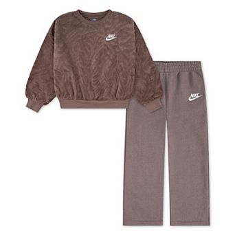 Girls 4-6x Nike Wild Warmth 2 pc Crewneck Sweatshirt & Wide Leg Pants Set