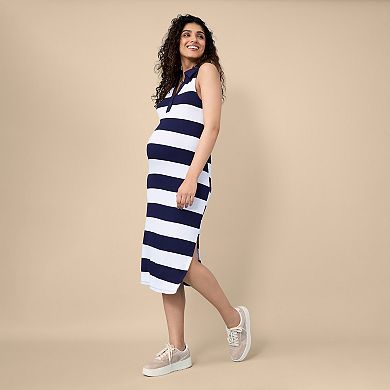 Maternity Motherhood® Sleeveless Polo Midi Dress