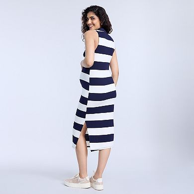 Maternity Motherhood® Sleeveless Polo Midi Dress
