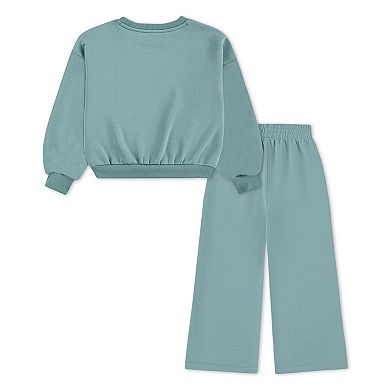 Girls 4-6x Nike Crewneck Sweatshirt & Wide Leg Pants 2-Piece Set