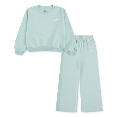 Girls 4-6x Nike Crewneck Sweatshirt & Wide Leg Pants 2-Piece Set