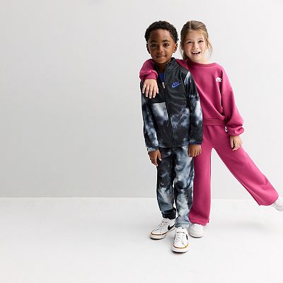 Girls 4-6x Nike Crewneck Sweatshirt & Wide Leg Pants 2-Piece Set