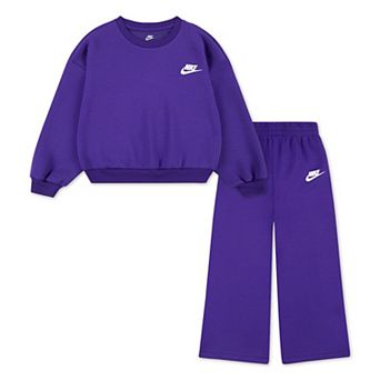 Girls 4-6x Nike Crewneck Sweatshirt & Wide Leg Pants 2 pc Set