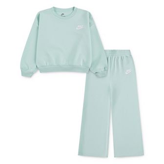 Girls 4-6x Nike Crewneck Sweatshirt & Wide Leg Pants 2 pc Set