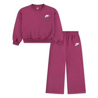 Girls 4-6x Nike Crewneck Sweatshirt & Wide Leg Pants 2 pc Set