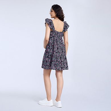 Maternity Motherhood® Short Flutter Sleeve Tiered Dress