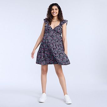 Maternity Motherhood® Short Flutter Sleeve Tiered Dress