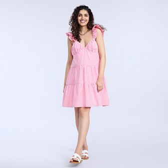 Maternity Motherhood® Short Flutter Sleeve Tiered Dress