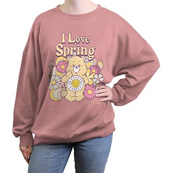 Juniors' Care Bears Funshine Bear I Love Spring Oversized Graphic Pullover