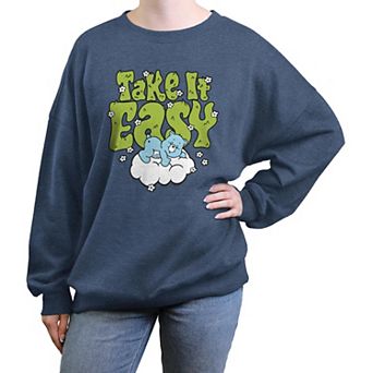 Juniors' Care Bears Play-A-Lot Bear Take It Easy Oversized Graphic Pullover