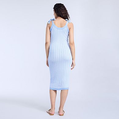 Maternity Motherhood® Sleeveless Ruffle Shoulder Smocked Dress