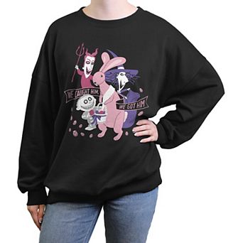 Disney's The Nightmare Before Christmas Easter Bunny Caught Juniors' Oversized Graphic Pullover