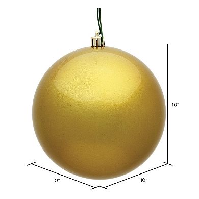 Vickerman Gold Candy Ball Christmas Ornament - 10-in.