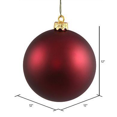 Vickerman Matte Ball Christmas Ornament - 12-in.