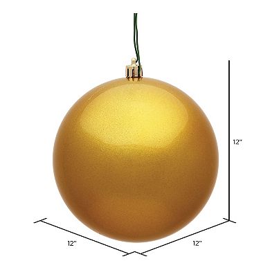 Vickerman Honey Gold Ball Christmas Ornament - 12-in.