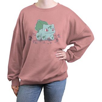 Juniors' Pokemon Bulbasaur Spring Vibes Oversized Graphic Pullover