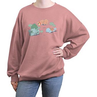 Juniors' Pokemon Characters Taking A Nap Oversized Graphic Pullover