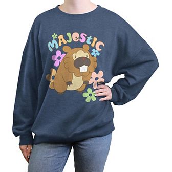 Juniors' Pokemon Majestic Creature Oversized Graphic Pullover