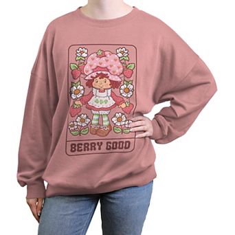 Juniors' Strawberry Shortcake Berry Good Card Oversized Graphic Pullover