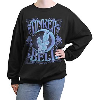 Disney's Tinker Bell Moon Light Noveau Poster Juniors' Oversized Graphic Pullover