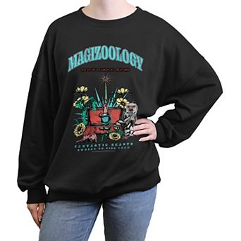 Juniors' Fantastic Beasts & Where To Find Them Magizoology Poster Oversized Graphic Pullover