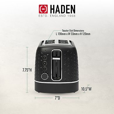 Haden Starbeck 2 Slice Wide Slot Stainless Steel Toaster