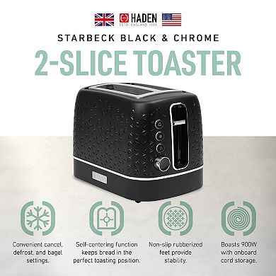 Haden Starbeck 2 Slice Wide Slot Stainless Steel Toaster