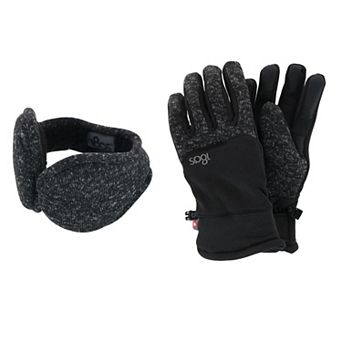 180s Men's All Finger Touchscreen Winter Gloves and Ear Warmer Set
