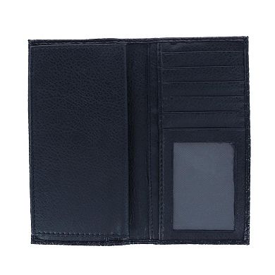 CTM Men's Alligator Print Roper Wallet and Checkbook Holder
