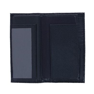 CTM Men's Alligator Print Roper Wallet and Checkbook Holder