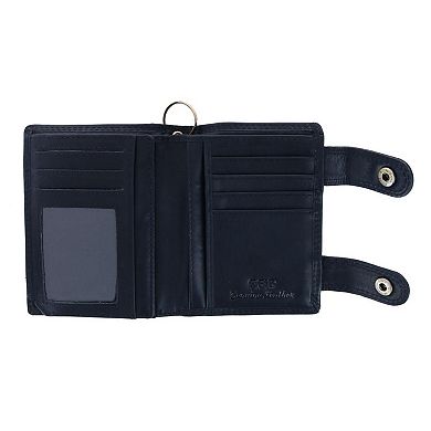 CTM Men's Leather Motorcycle RFID Bifold Chain Wallet