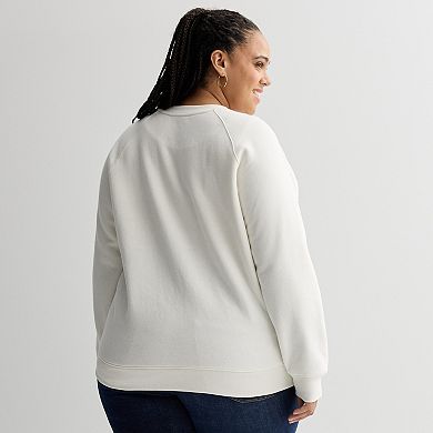 Plus Size Sonoma Goods For Life® Fleece Crew Neck Graphic Sweatshirt