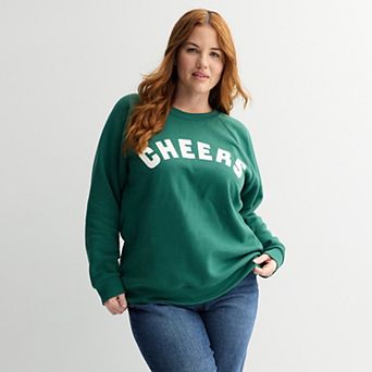 Plus Size Sonoma Goods For Life® Fleece Crew Neck Graphic Sweatshirt