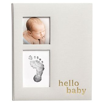 Pearhead Hello Baby Memory Book & Newborn Handprint Footprint Clean-Touch Ink Kit