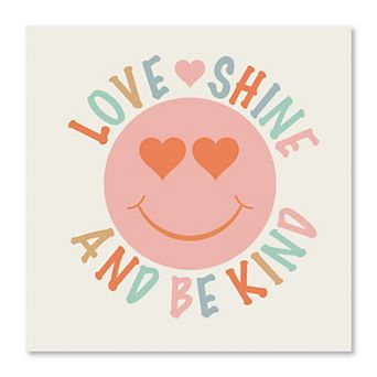 COURTSIDE MARKET Love Shine And Be Kind 16x16 Canvas
