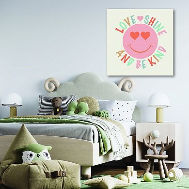 COURTSIDE MARKET Love Shine And Be Kind 16x16 Canvas