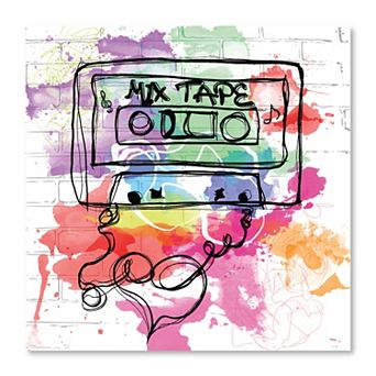 COURTSIDE MARKET Rad Retro Music 16x16 Canvas