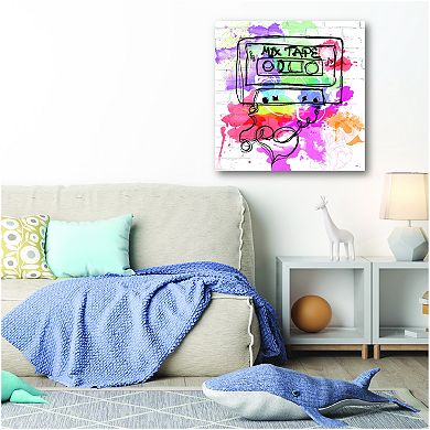 COURTSIDE MARKET Rad Retro Music 16x16 Canvas