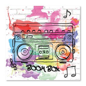 COURTSIDE MARKET Rad Retro Music 16x16 Canvas