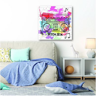 COURTSIDE MARKET Rad Retro Music 16x16 Canvas