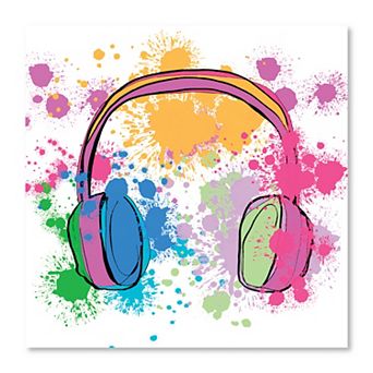 COURTSIDE MARKET Cool Headphone 16x16 Canvas