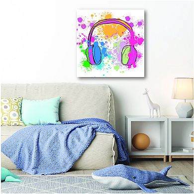 COURTSIDE MARKET Cool Headphone 16x16 Canvas