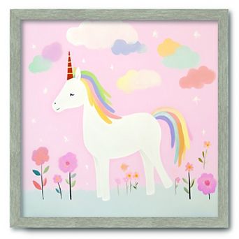 COURTSIDE MARKET Pink Unicorn Dreams II 16x16 Canvas