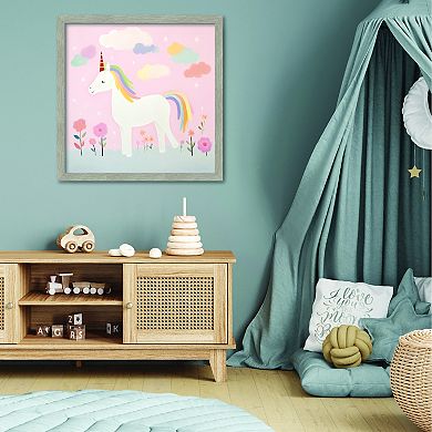 COURTSIDE MARKET Pink Unicorn Dreams II 16x16 Canvas