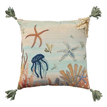 Mina Victory Coastal Accessories Under The Sea Throw Pillow